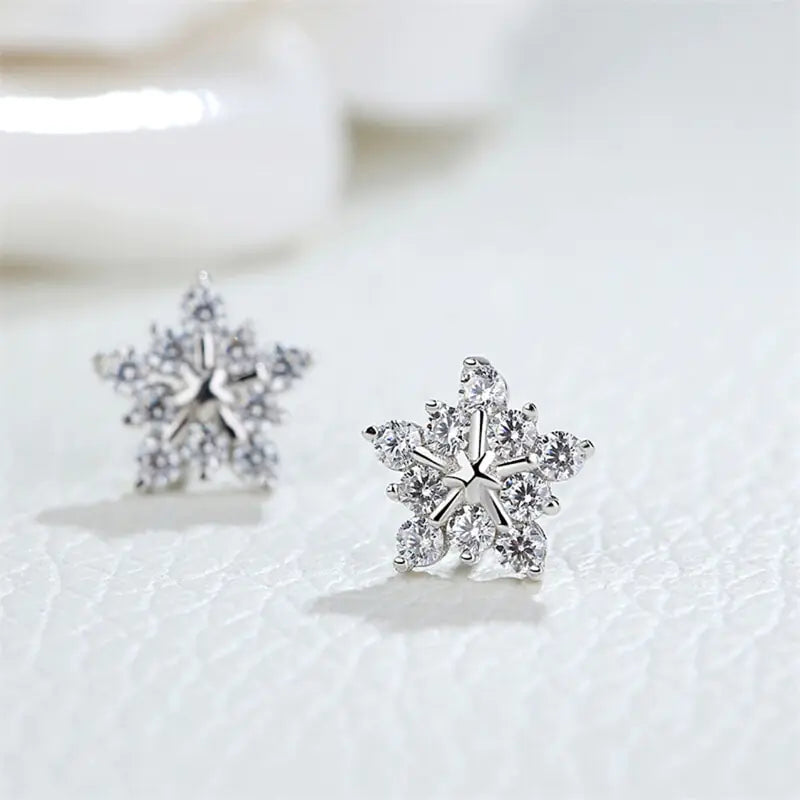 Christmas Snowflake Stud Earrings