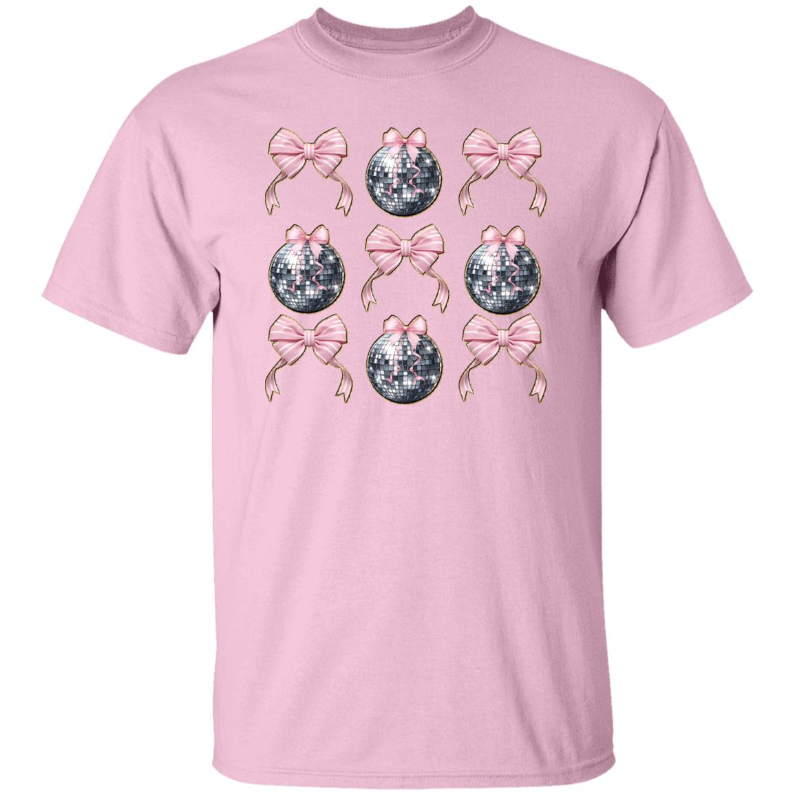 Coquette-New-Years-Eve Coquette-New-Years-Disco Ball & Bow T-Shirt | Sweatshirt