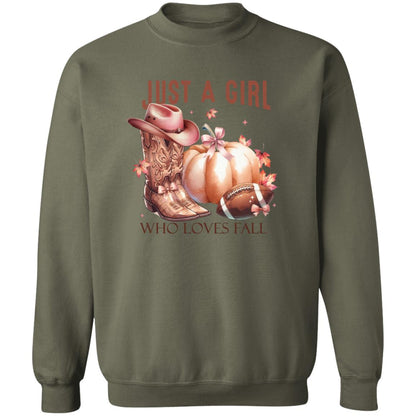 Just A Girl Who Loves Fall Western | LS T-Shirt | Sweatshirt | Hoodie | Fall Apparel