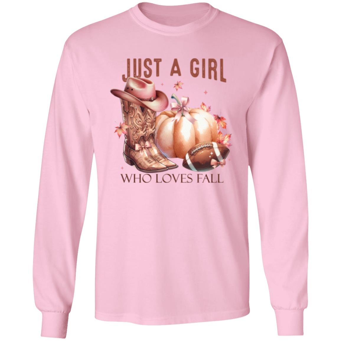 Just A Girl Who Loves Fall Western | LS T-Shirt | Sweatshirt | Hoodie | Fall Apparel