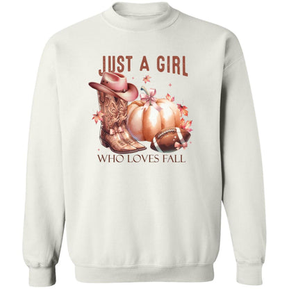 Just A Girl Who Loves Fall Western | LS T-Shirt | Sweatshirt | Hoodie | Fall Apparel