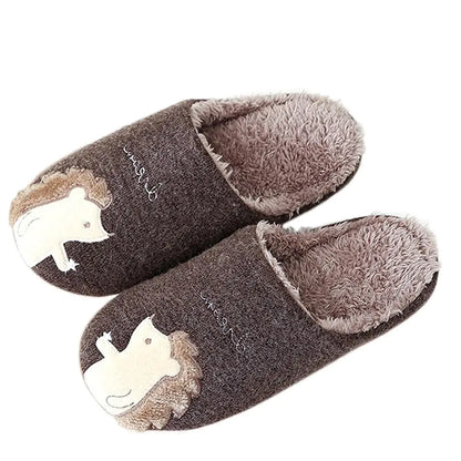 Cute Hedgehog Plush Home Slippers