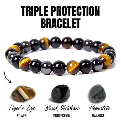 Triple Protection Obsidian Bracelets