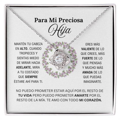 PARA MI PRECIOSA HIJA / MI CORAZON (Love Knot Necklace)