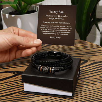 TO MY SON / Love Mom (Love You Forever Bracelet)