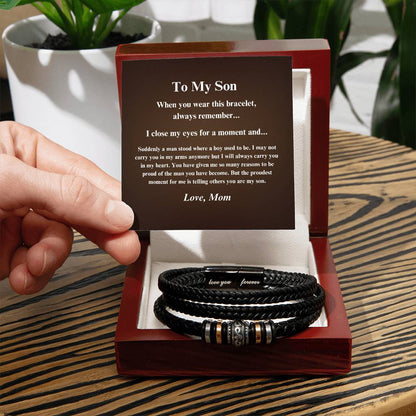 TO MY SON / Love Mom (Love You Forever Bracelet)