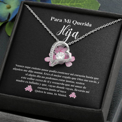 PARA MI QUERIDA HIJA / TE AMO, TU MAMA (Black / Forever Heart Necklace)