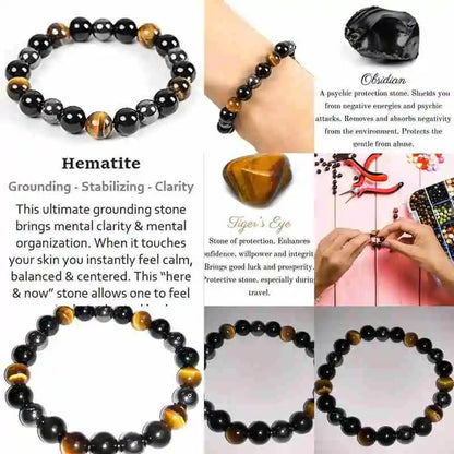 Triple Protection Obsidian Bracelets